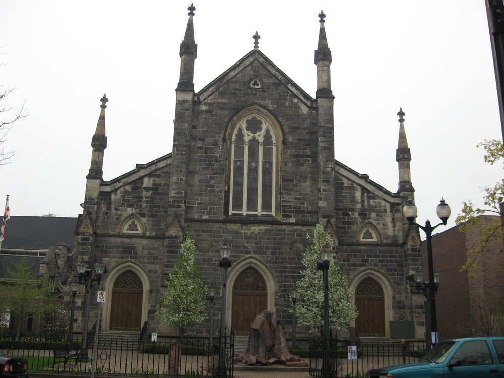 Downtown Hamilton has several elegant early 20th century churches.