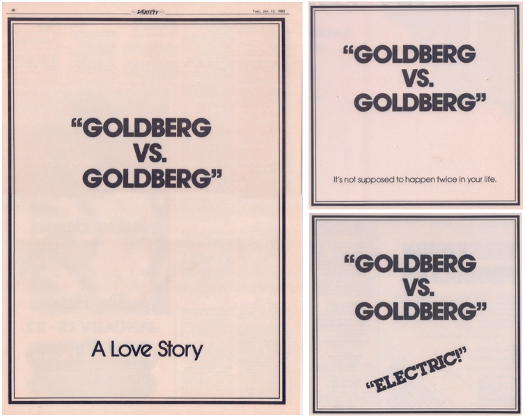  three Goldberg vs Goldberg ads 
