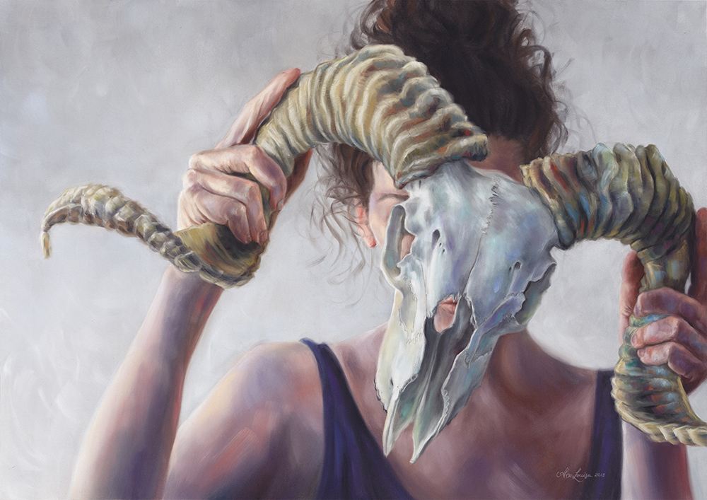 She Hides Within,Painting by Alex Louisa