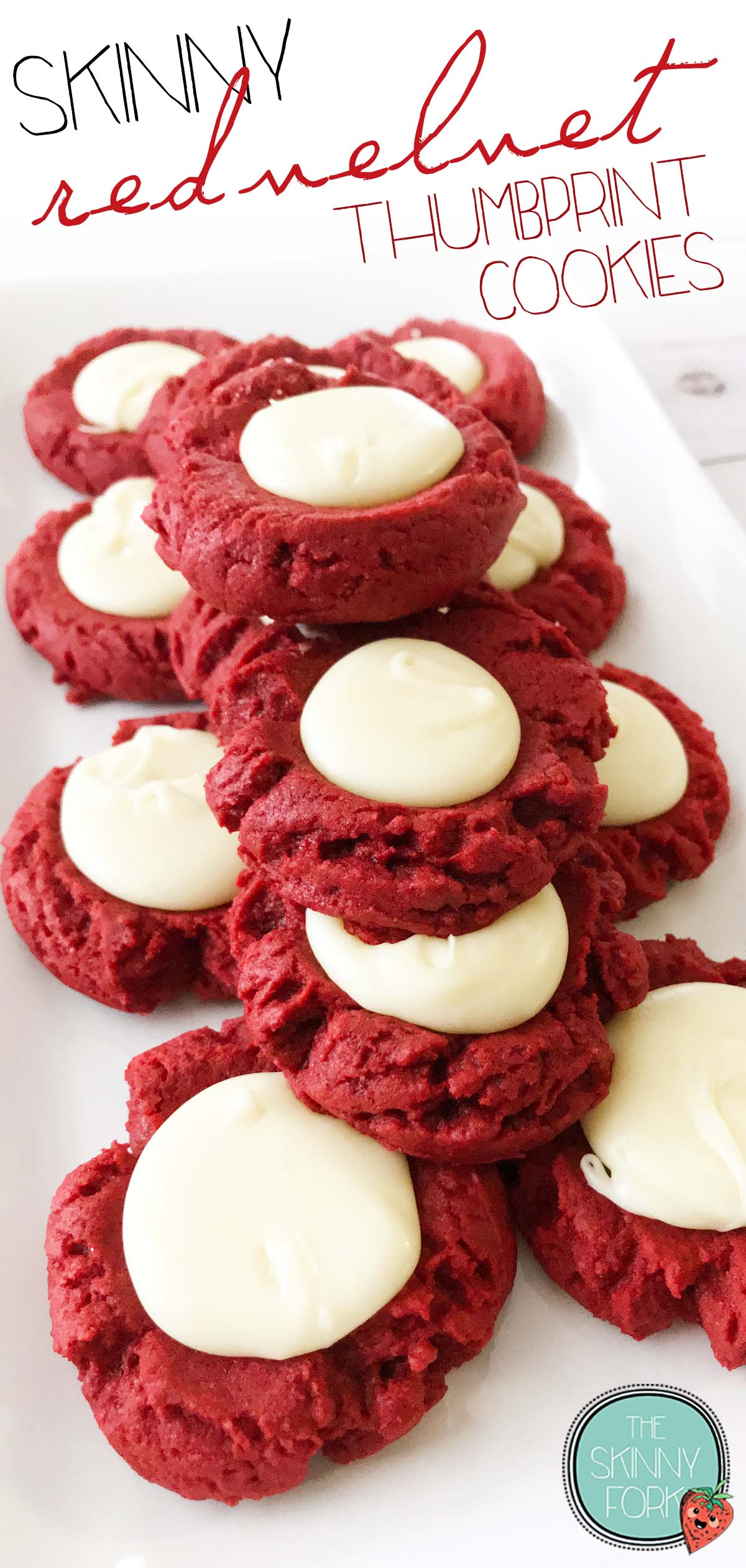 Skinny Red Velvet Thumbprint Cookies