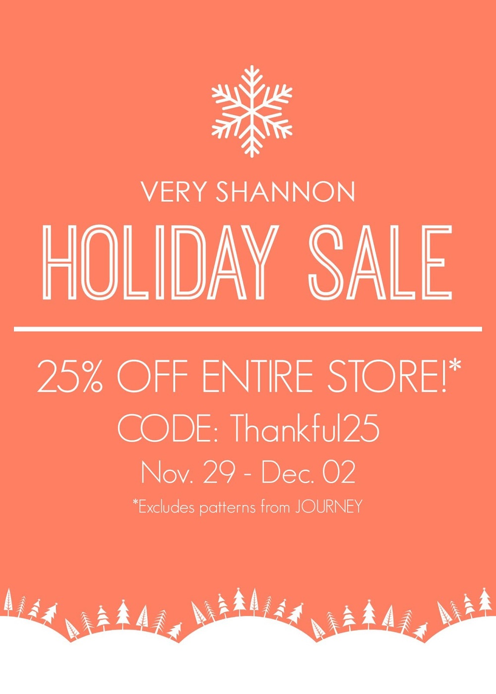 Very Shannon Holiday Sale || 25% off entire store!