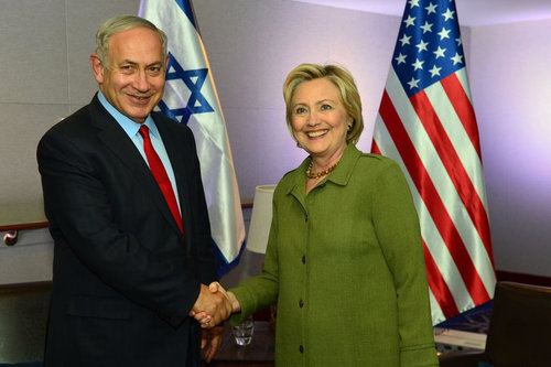 Democratic nominee Hillary Clinton meeting with Israeli Prime Minister Benjamin Netanyahu in September. Credit: Kobi Gideon/GPO. 