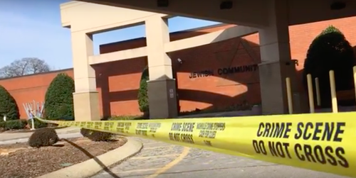 The scene outside the JCC in Nashville, Tenn., following a bomb threat Jan. 9. Credit: YouTube.