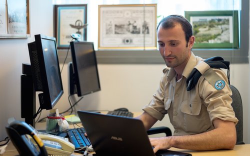 Sgt. Ilan Regenbaum (pictured), an American immigrant to Israel who grew up in Atlanta, was supposed to complete his military service in the Israeli Air Force's Innovation Department a year ago, but stayed on due to his love for the work. Credit: IDF.