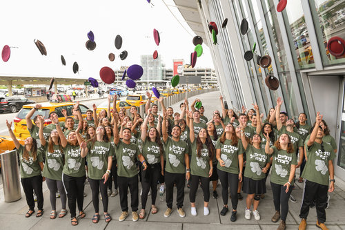 Future IDF soldiers are pictured at New York’s JFK International Airport Aug. 14, before they depart for Israel on a flight chartered by the Nefesh B’Nefesh aliyah agency. Credit: Shahar Azran.