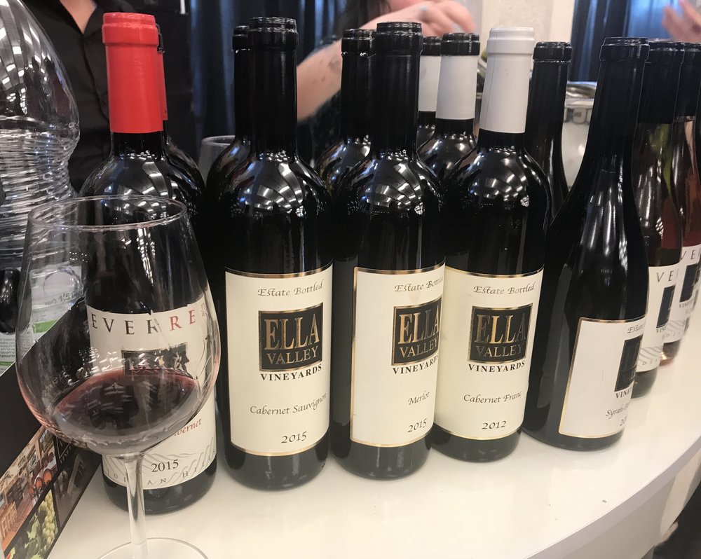 Bottles from Ella Valley Vineyards winery at the Sommelier 2018 exhibition in Tel Aviv. Credit: Eliana Rudee.