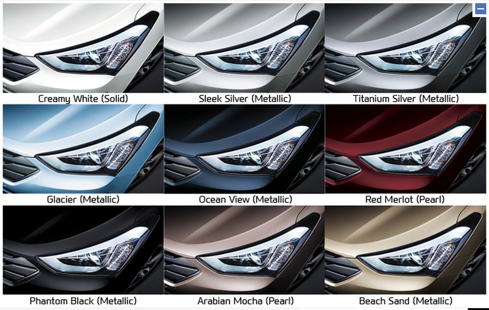 Hyundai elantra sr turbo colours