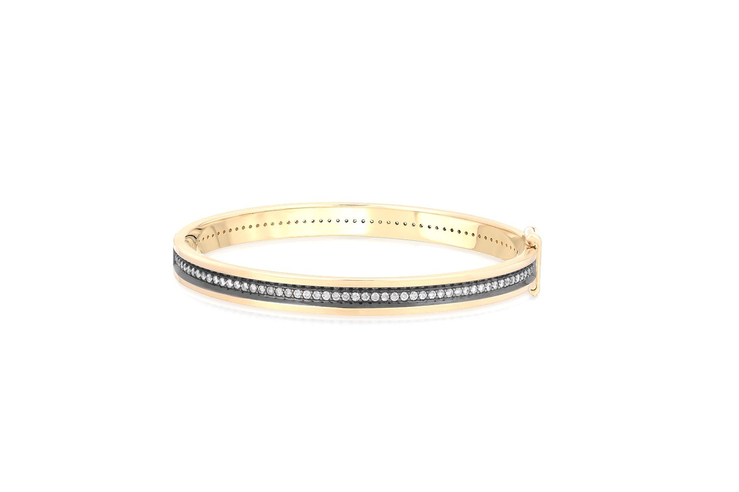 diamond stripe narrow gold bangle — Nancy Newberg Jewelry
