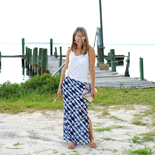 VacayStyle's Two Piece Belize Blue Maxi (skirt shown)