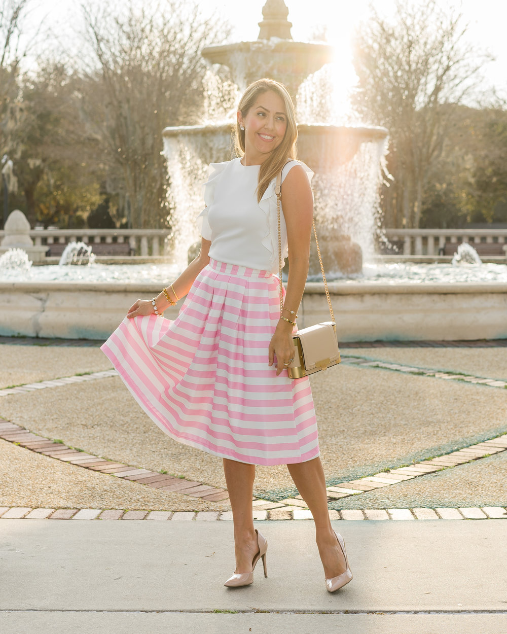Today's Everyday Fashion: Pink Stripe Skirt | J's Everyday Fashion ...
