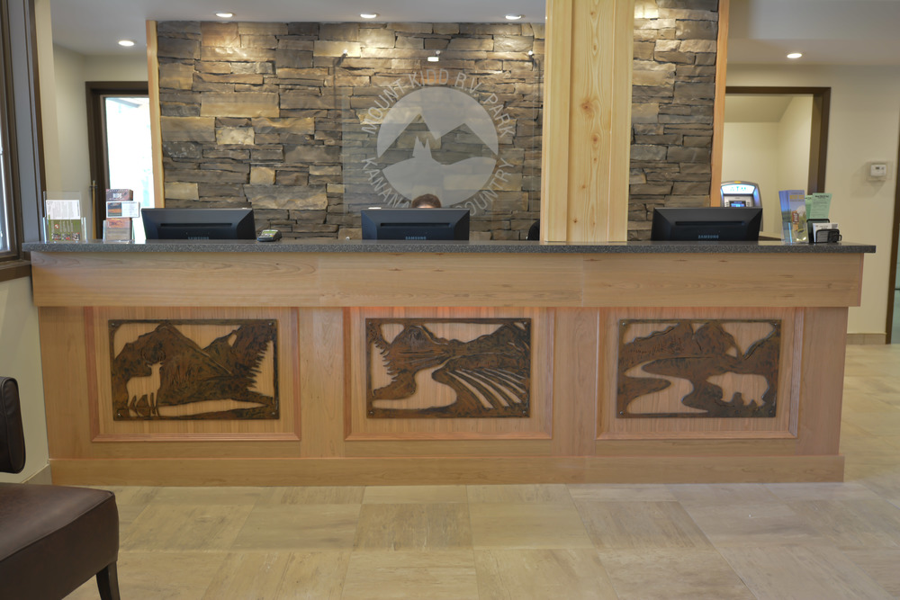 Design and metal cutouts of the mountain by Kurt Westergard /owner Harmony Home Projects Inc.