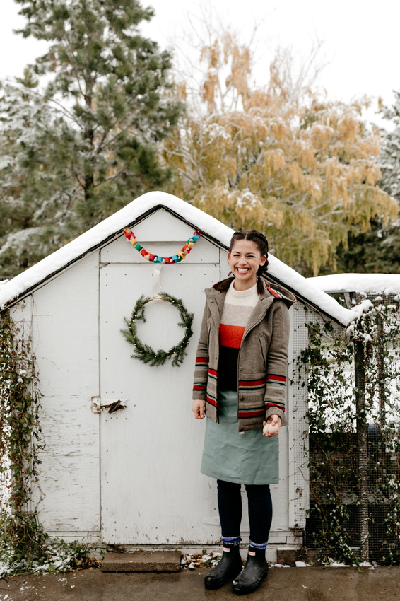 Host Molly Yeh, with her Chicken Coop.jpeg