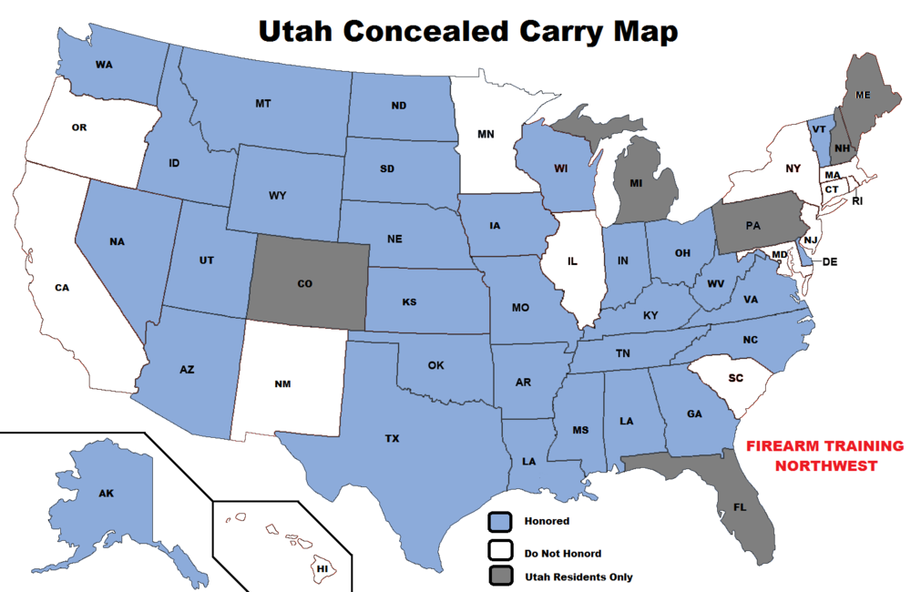 Which states offer multistate CCW reciprocity gun licensing?