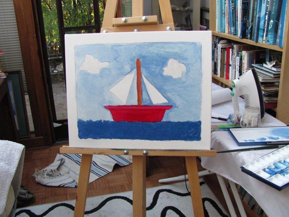 marge simpson sailboat painting
