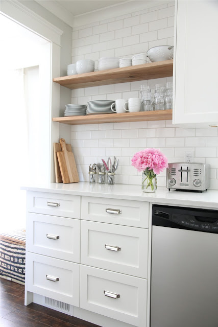 Open Kitchen Shelving with No Cabinets