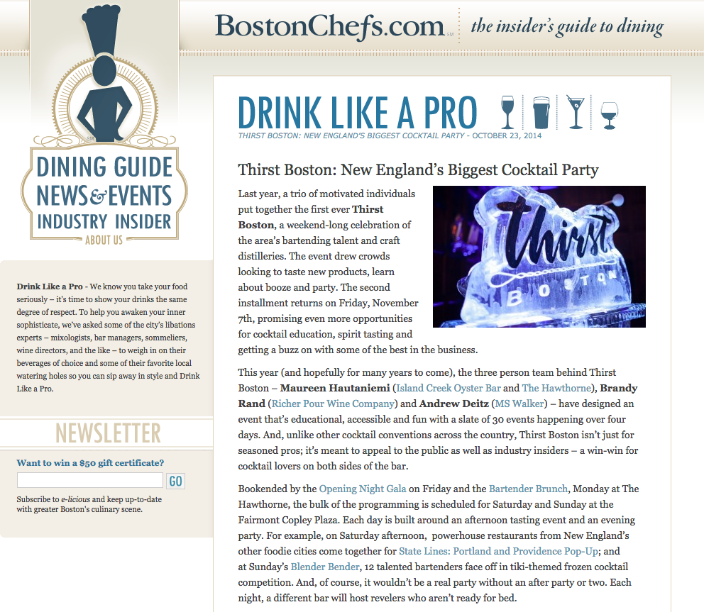 Boston Chefs Oct 23, 2014