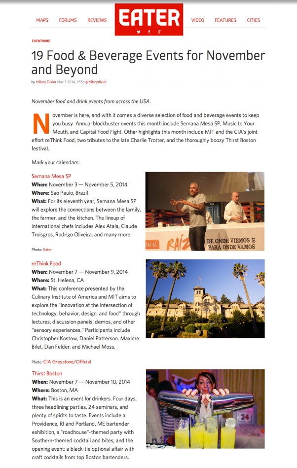 Eater newsletter Nov 03, 2014