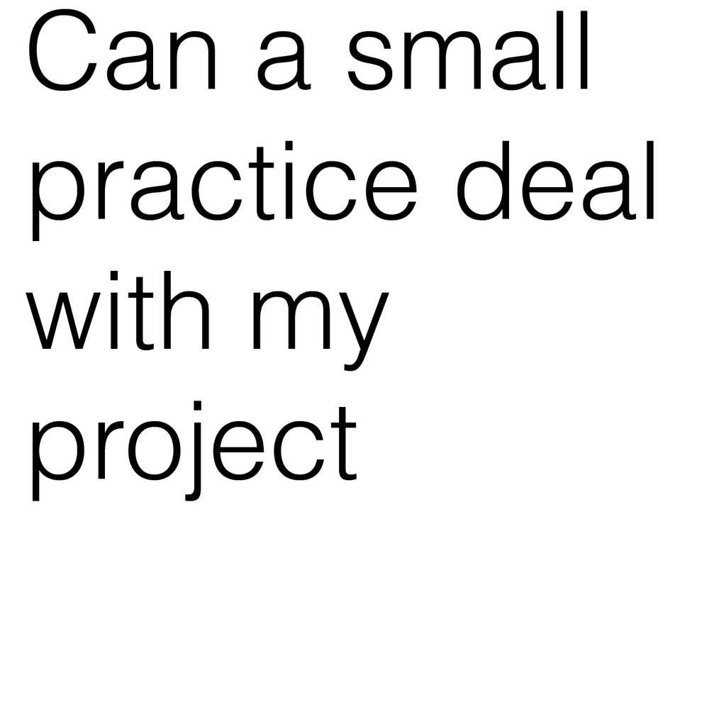 Can a small practice deal with my project