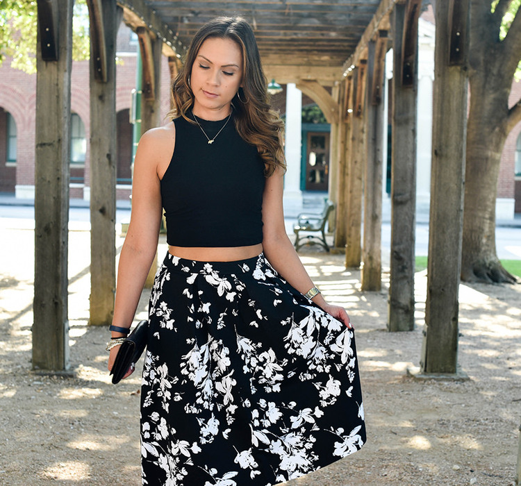 Black & White Floral Skirt — MEL | Dallas Lifestyle, Design and ...