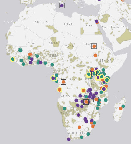   Previous, ongoing, and planned PADDD events in Africa (from PADD Tracker)  