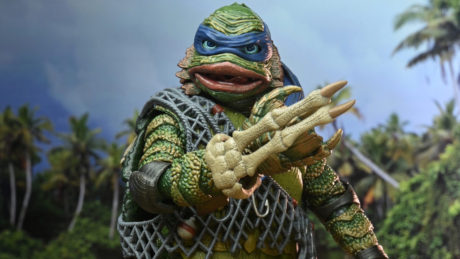 La nouvelle figurine Universal Monsters x Teenage Mutant Ninja Turtles présente Leonardo dans le rôle de la créature du lagon noir