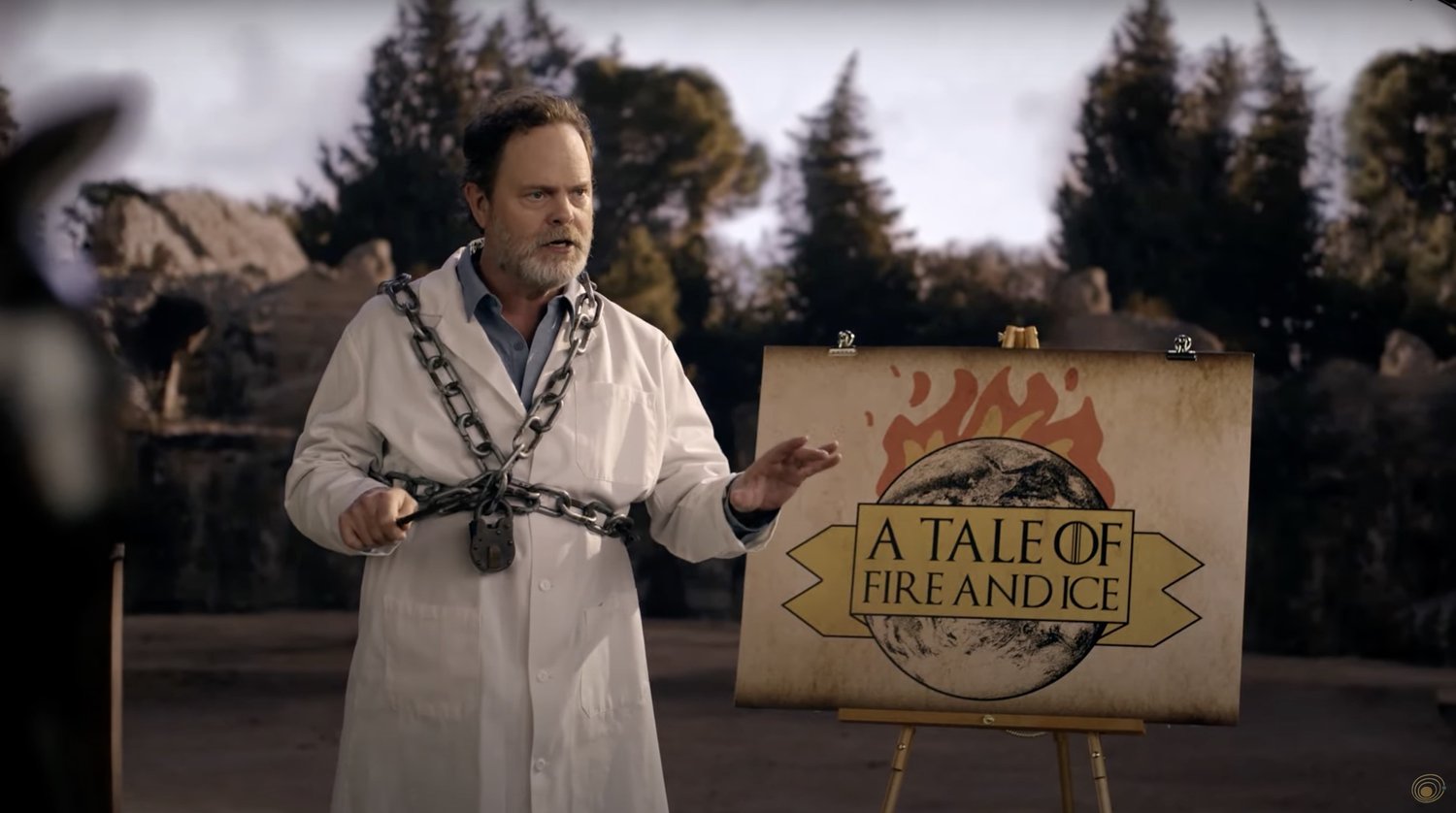 Rainn Wilson et Adam McKay réalisent une vidéo parodique de GAME OF THRONES pour la campagne #ImWithScience