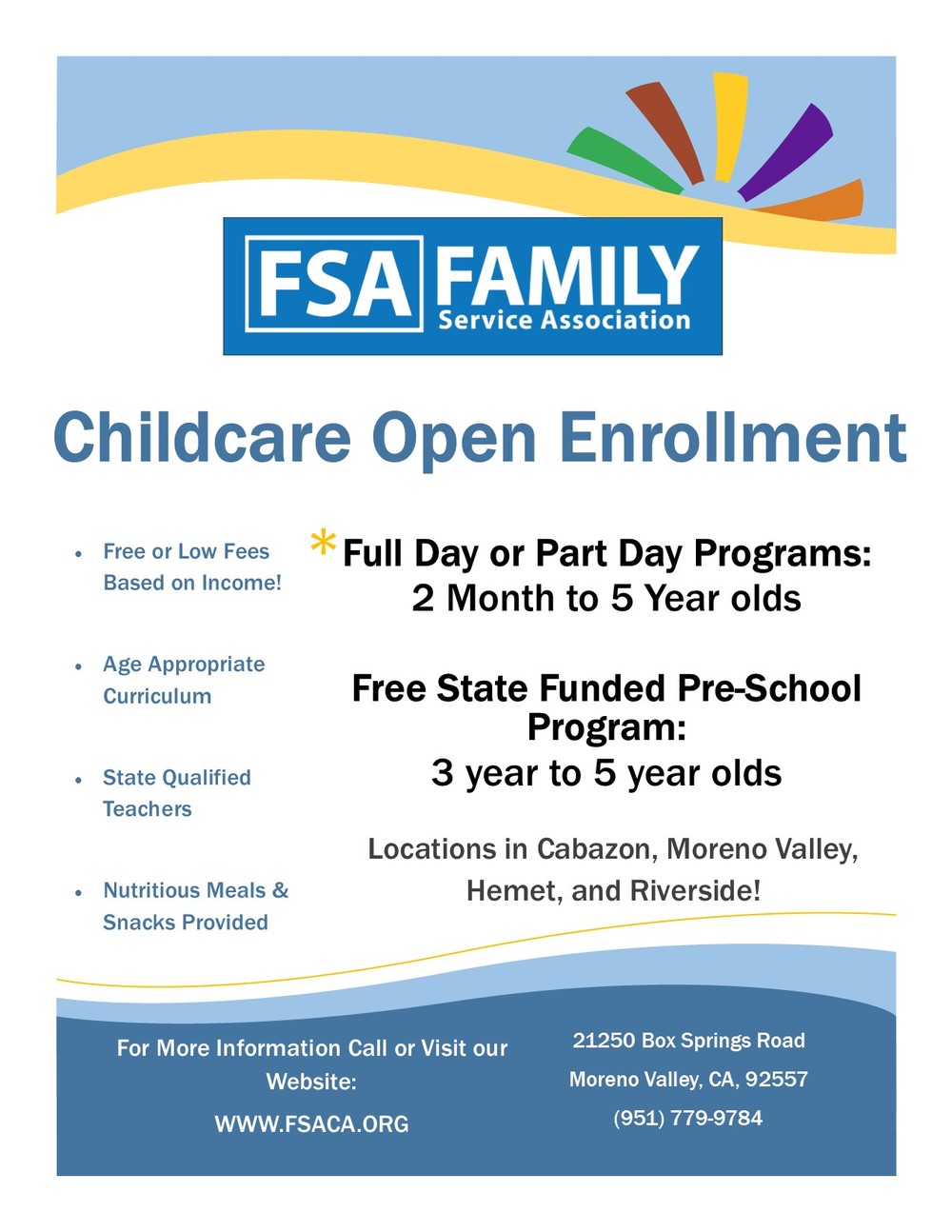 Childcare Open Enrollment! — Family Service Association