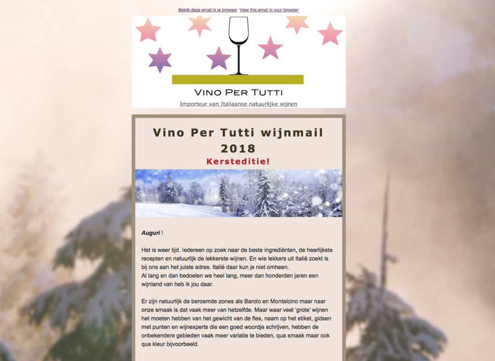Vino Per Tutti Kerst wijnmail 2018