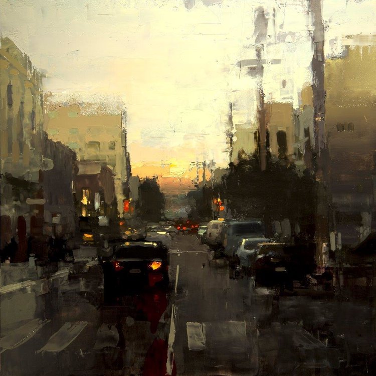  Last Light in the Mission - 12 x 12 inches - Oil on Panel - 3/2015 