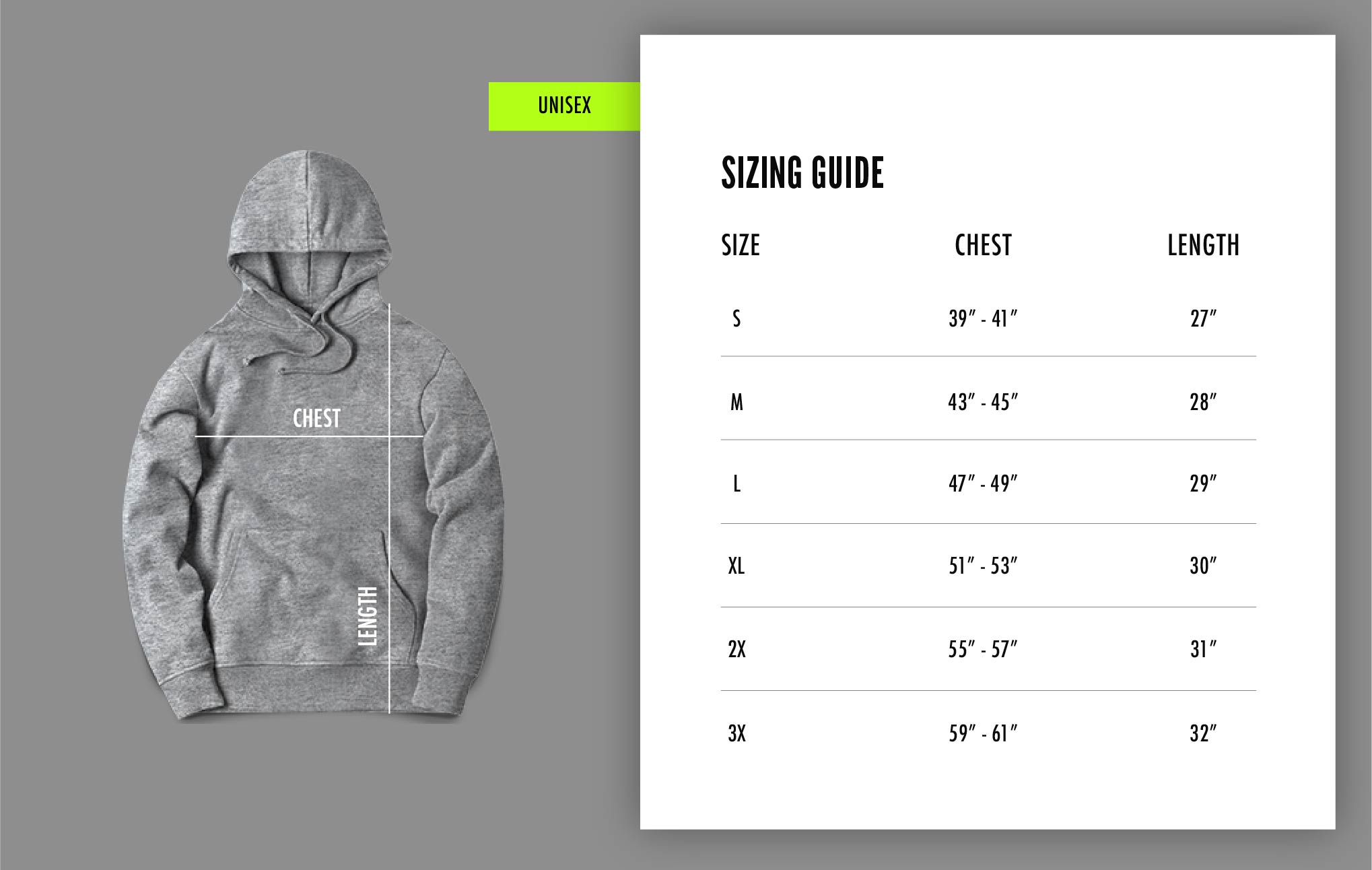 jordan hoodie size chart