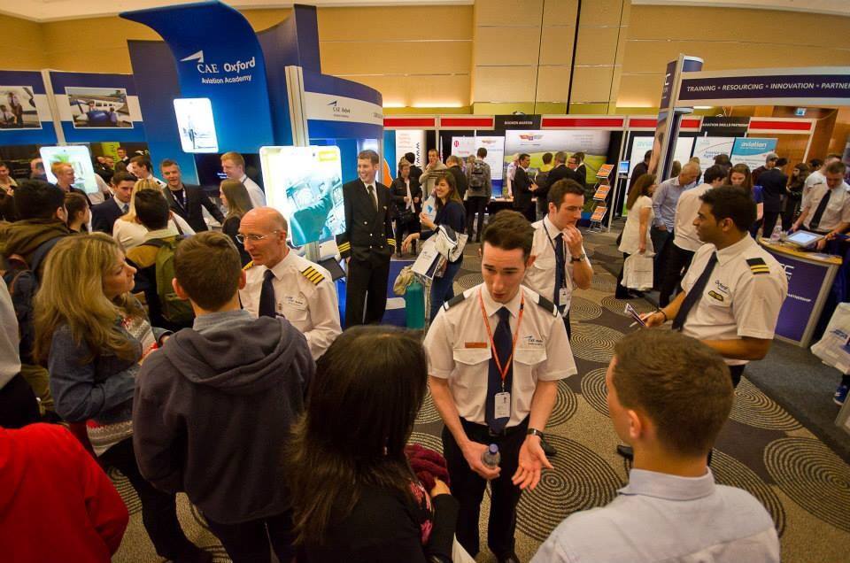  The CAE Oxford Aviation Academy stand at the Flyer Professional Flight Training Exhibition at Sofitel London Heathrow last month. A busy event, and another image where I'm pretty difficult to spot! (Image from&nbsp; PFTE ) 
