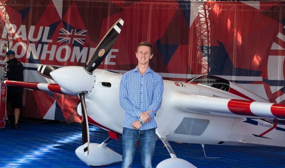  Team Bonhomme's Zivko Edge 540 V2, taken just hours before Paul took first place at the UK round of the Red Bull Air Race. 