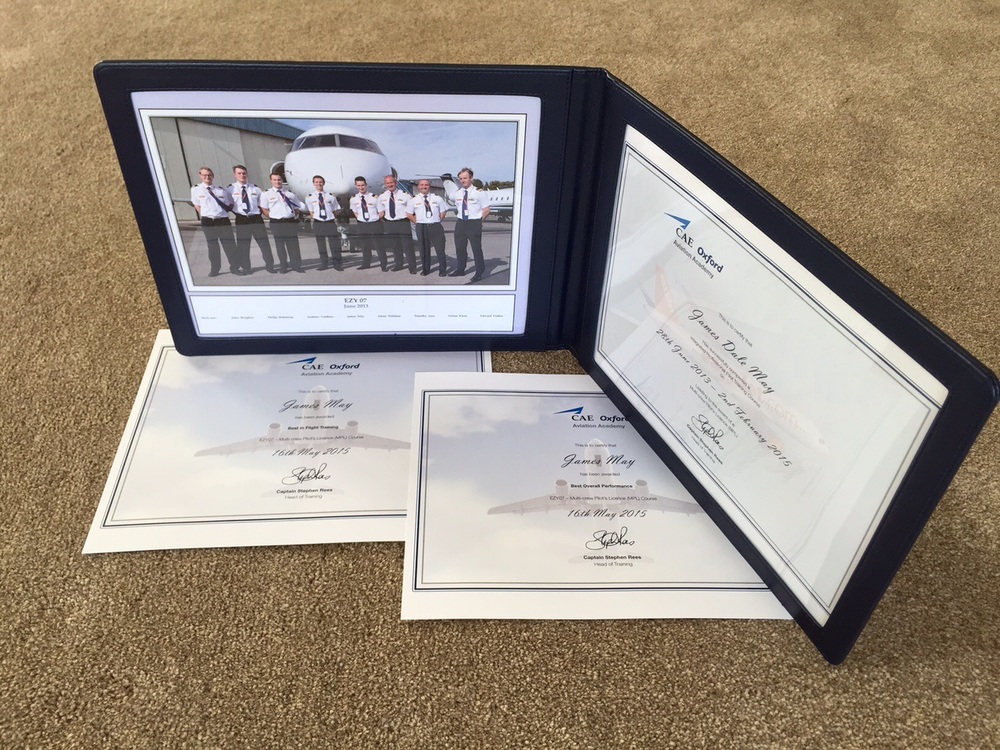  Look what came in the post! Course Completion Certificate&nbsp;and Group Photo courtesy of  CAE Oxford Aviation Academy . 