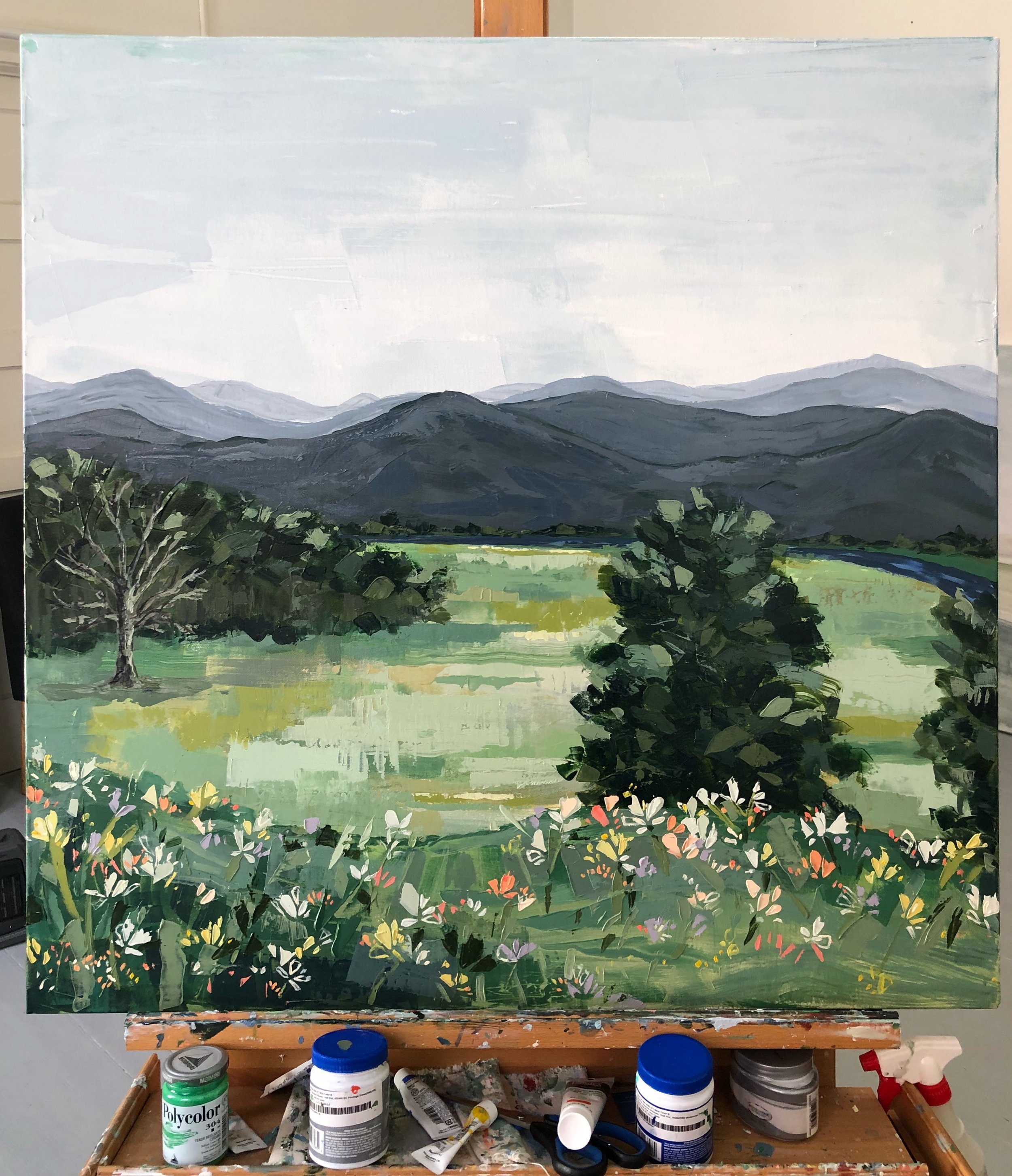  This was one my favorite commissions - I was able to meet and visit with a wonderful family at their farm not far from me in NC, and was commissioned to paint the view from the back porch looking over the farm. 