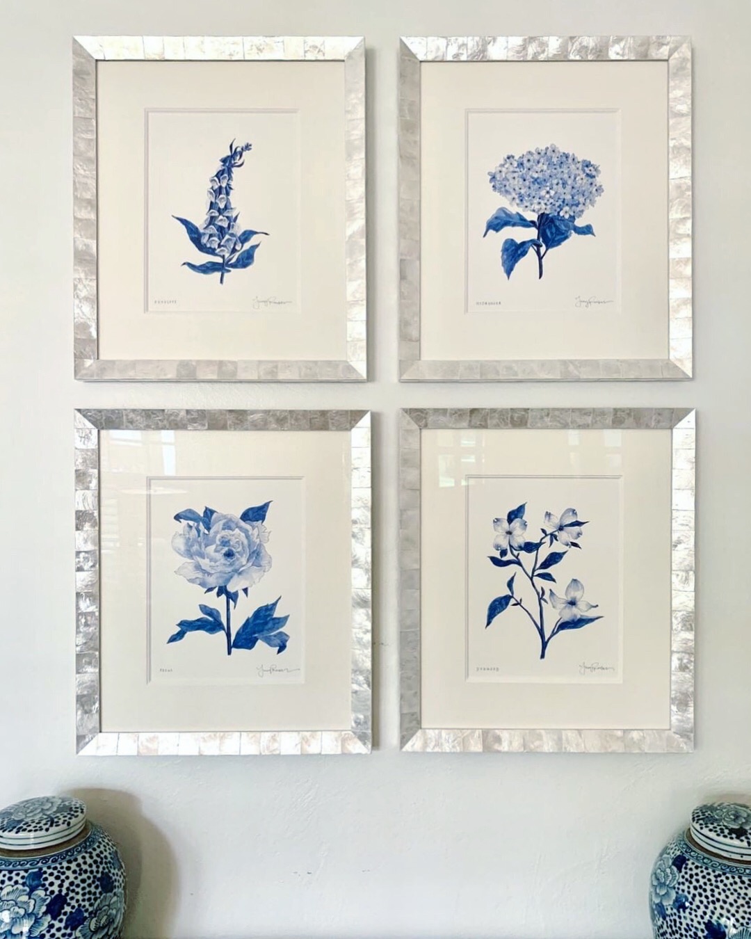  A beautiful installation of perfectly-framed botanical prints! 