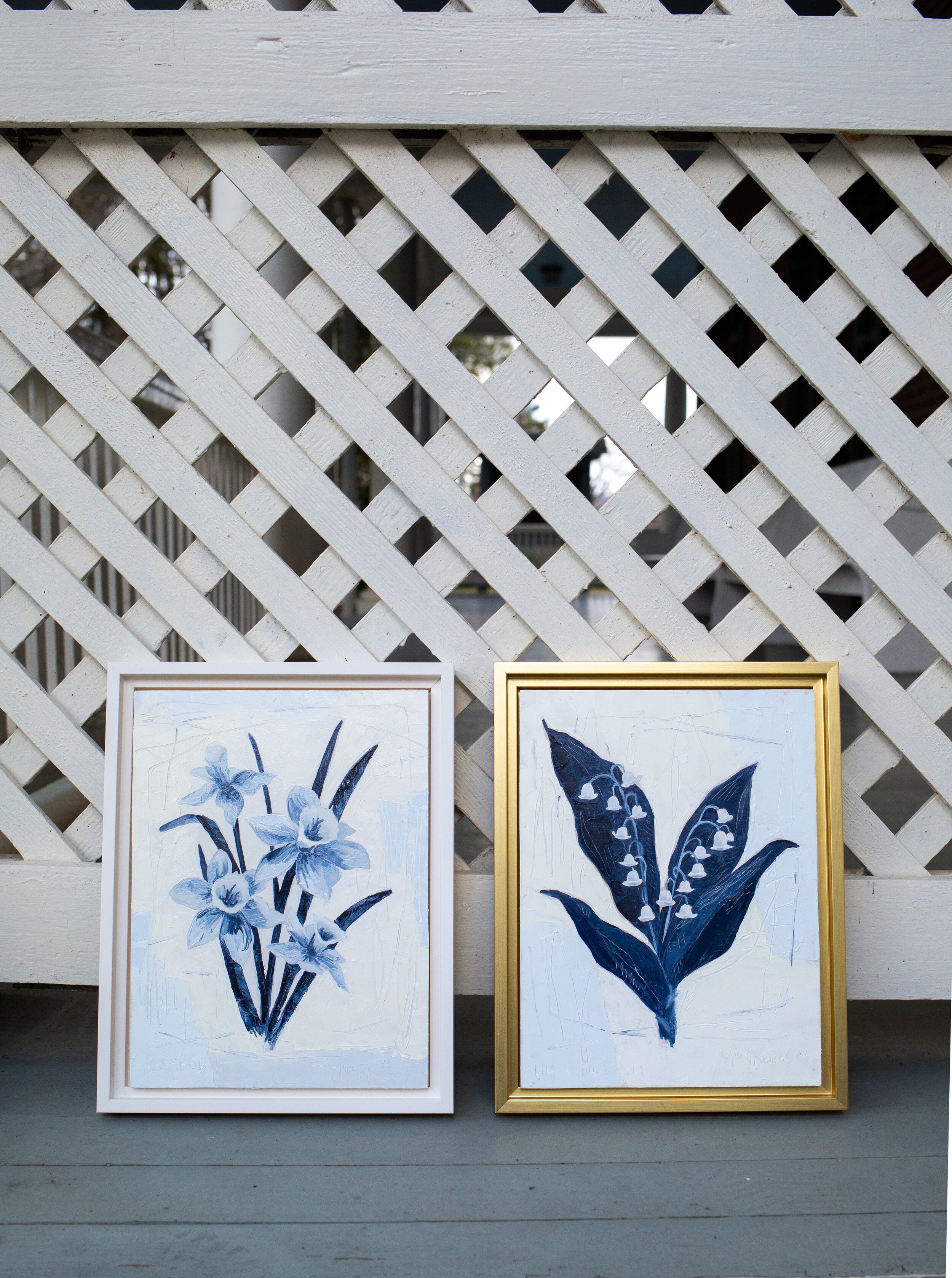 The new Oil Blue Botanical paintings are waiting to find their new homes!