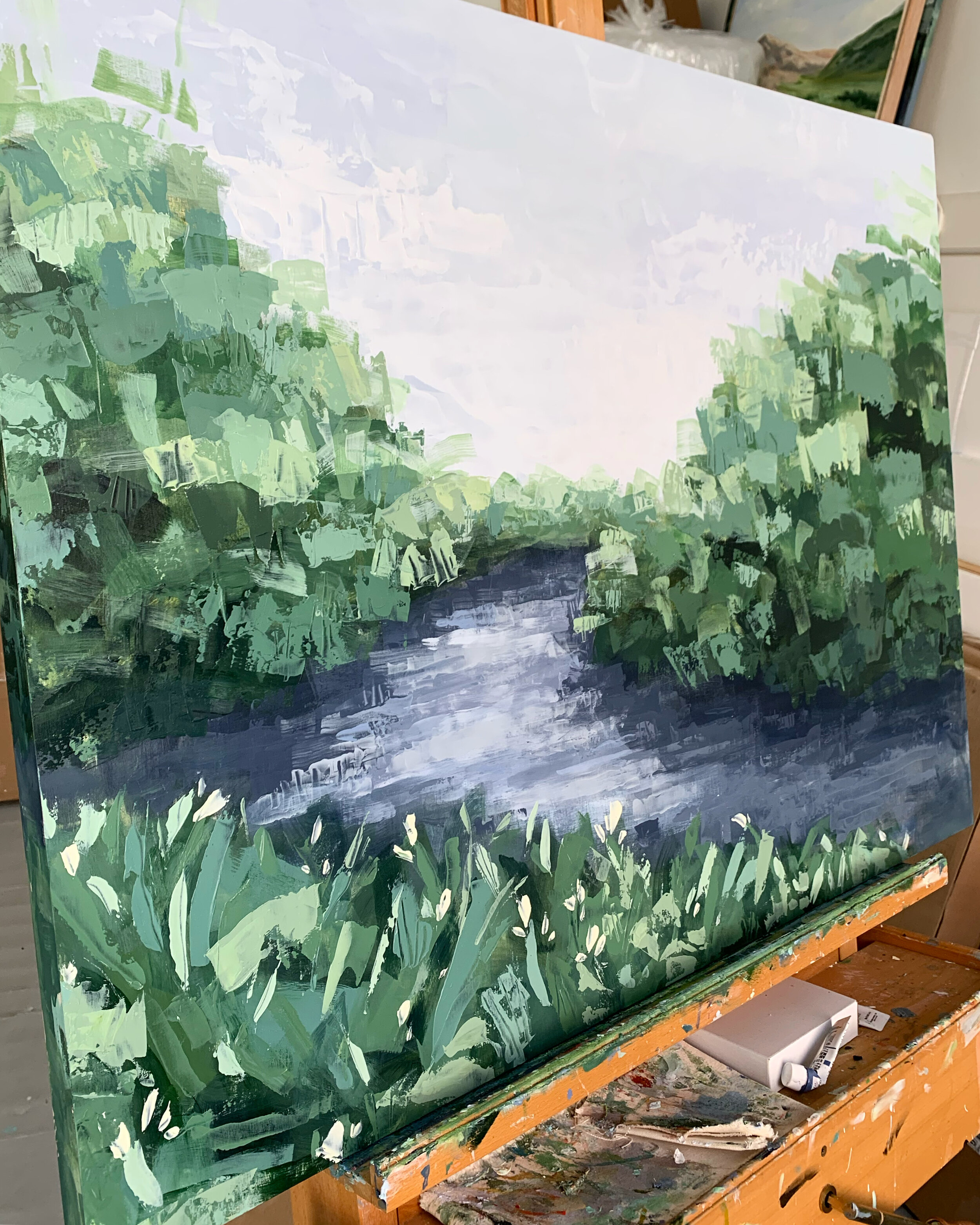 A new river painting ready to head to its new home!