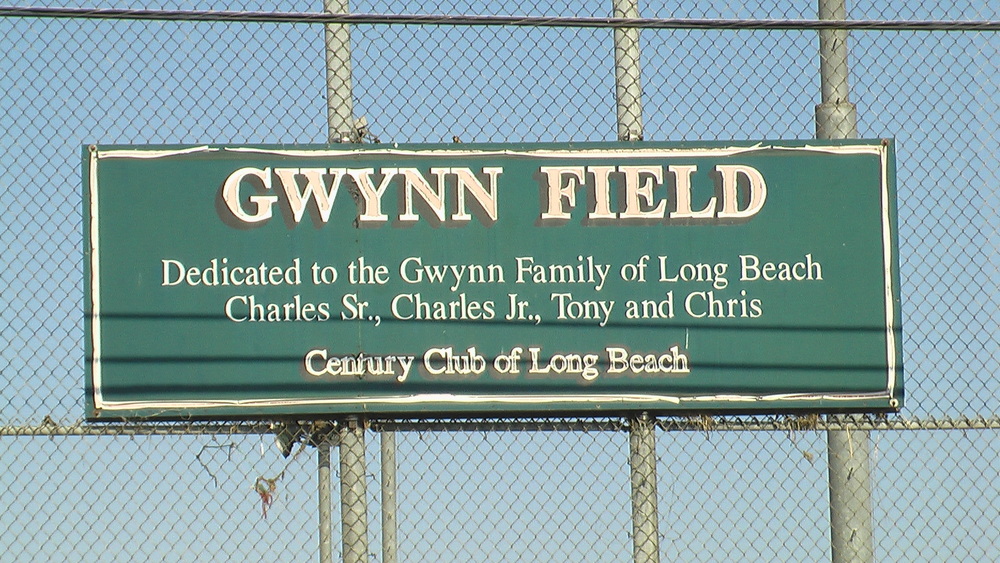 Gwynn Field is the baseball field at Long Beach Poly.  Tony Gwynn, Poly class of 1977 was more highly recruited for basketball than baseball.
