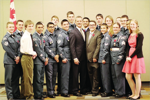   &nbsp;Chris Hadfield meeting the 2013 Air Cadet Advisory Board from Ontario.  