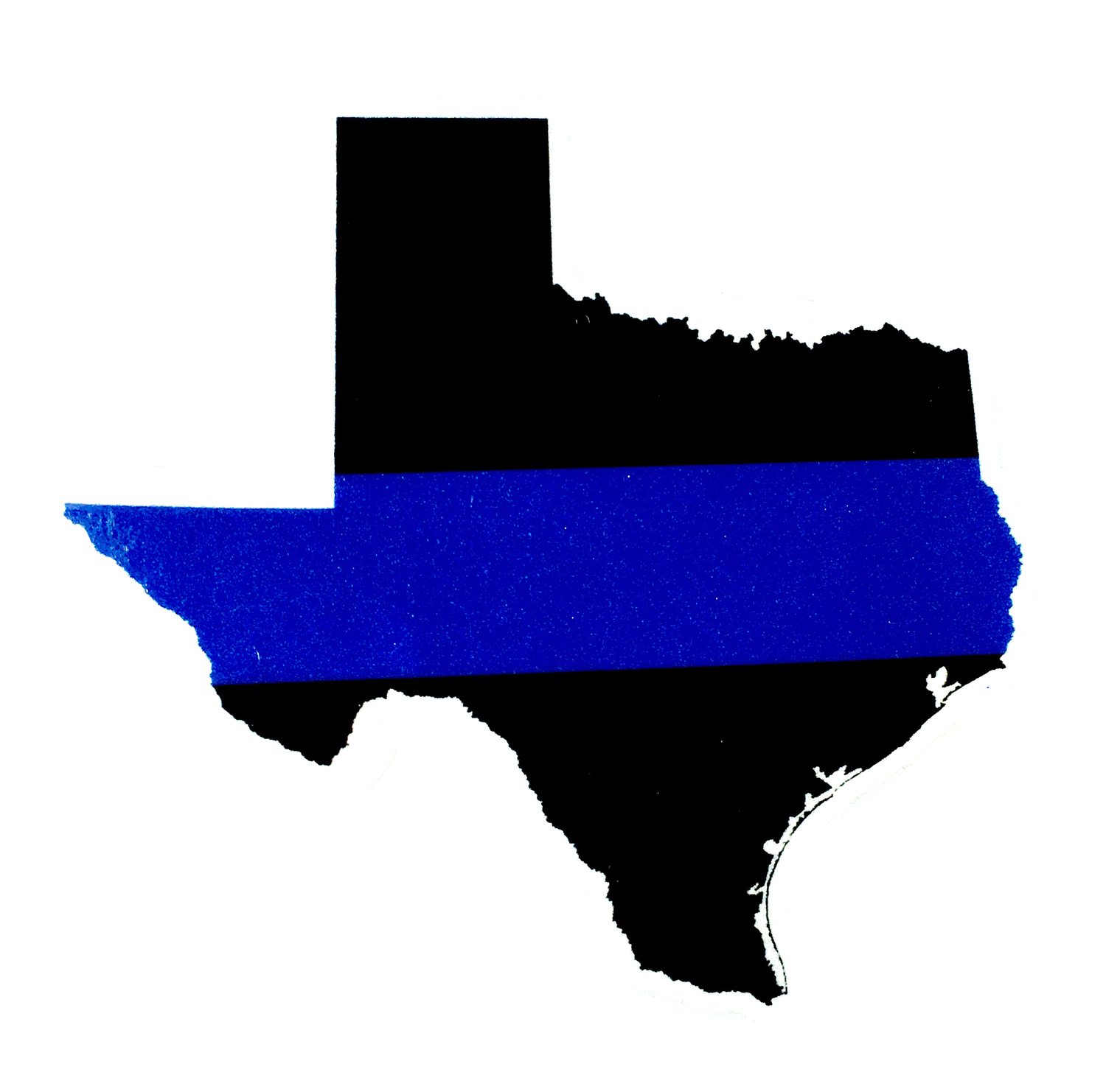 Thin Blue Line Various Sizes Window Decal State Of Texas Tattered