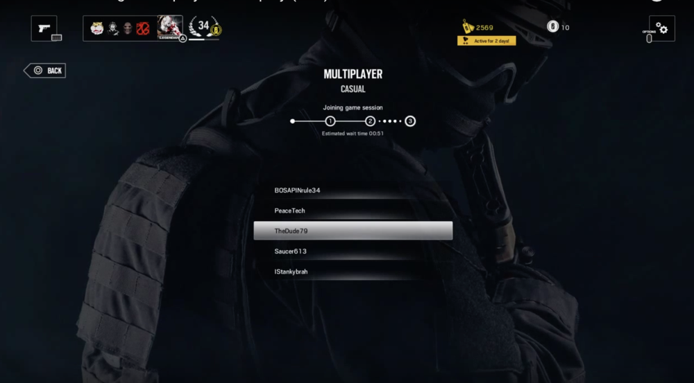 Casual multiplayer matchmaking in Rainbow Six Siege