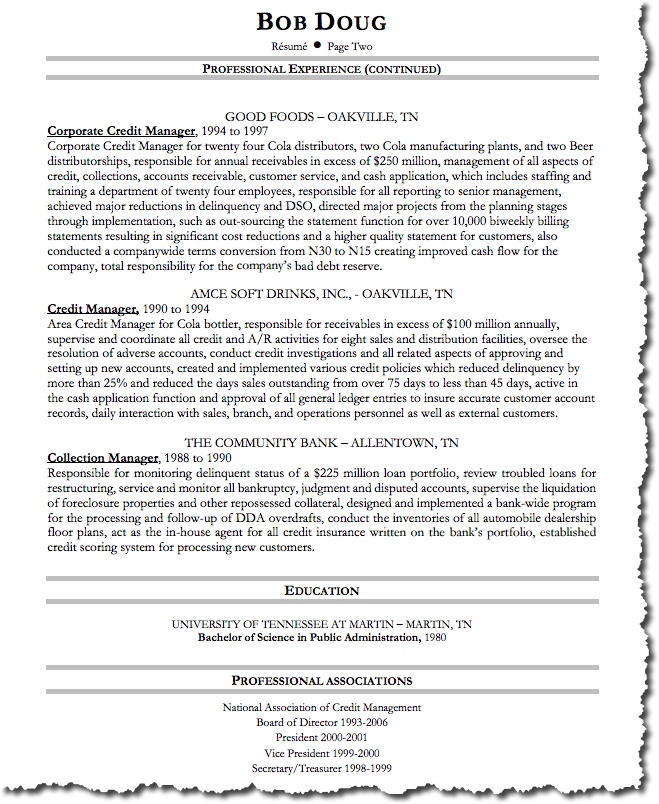 resume makeover for a credit manager  u2014 careercloud