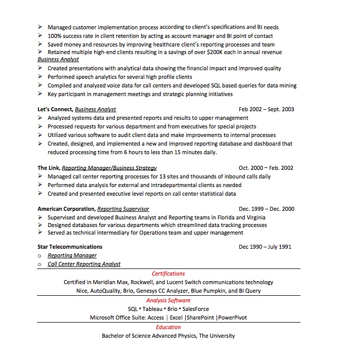 Resume business analyst sharepoint share point
