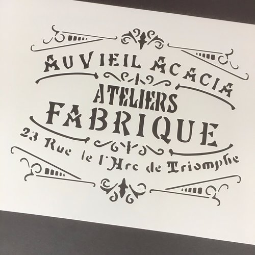 ateliers fabrique' french typography stencil - a4 size — chalk paint