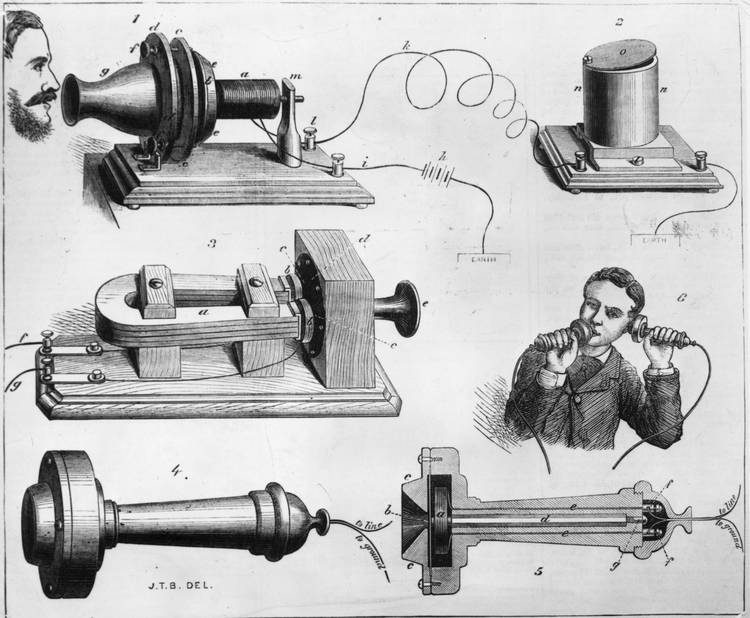 Alexander Graham Bell'in Telefonun Patent Çizimi