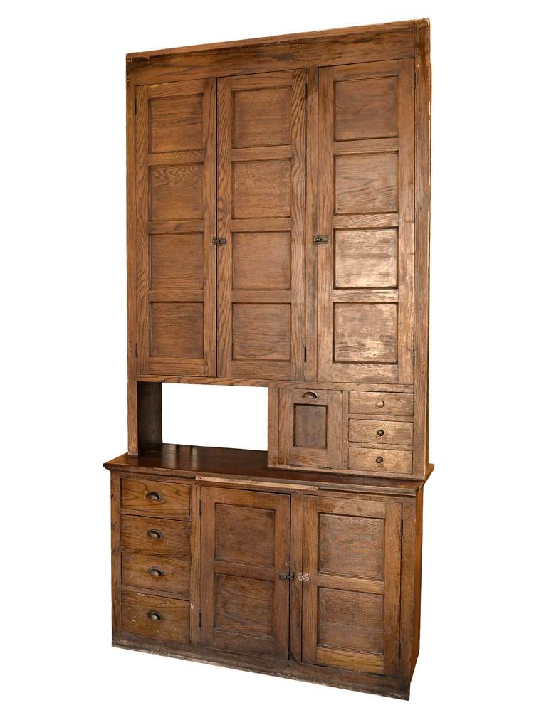 Tall Oak Built In Kitchen Cabinet Architectural Antiques