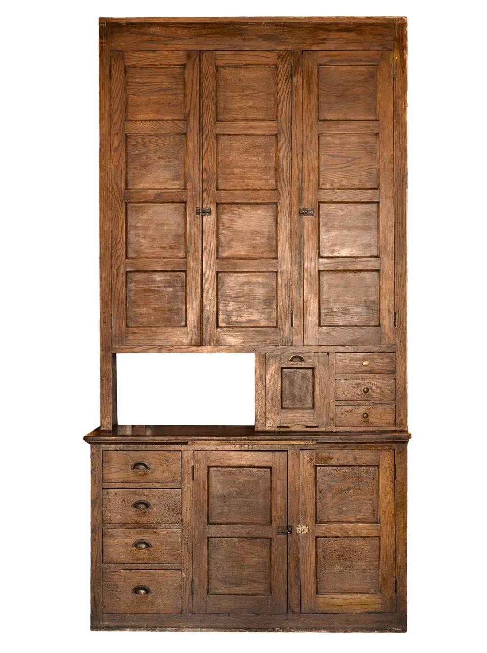 tall oak built-in kitchen cabinet — ARCHITECTURAL ANTIQUES