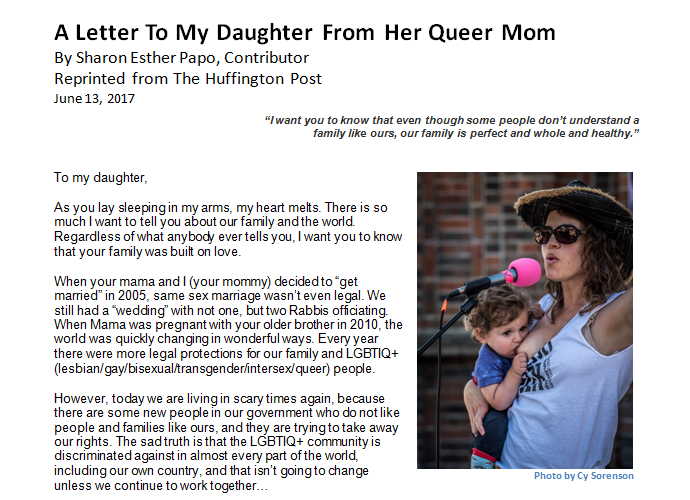 A Letter To My Daughter From Her Queer Mom Huffington Post The
