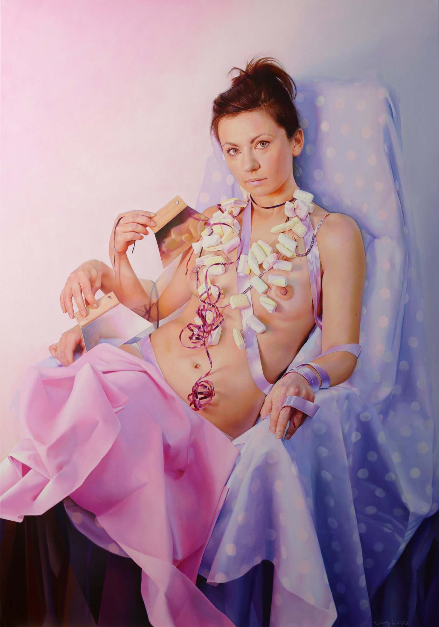 Anna Wypych  |  Too Sweet to be Serious (Boson 3)  |  Oil on canvas  |  39 ½ x 27 ½ inches or 100 x 70 cm