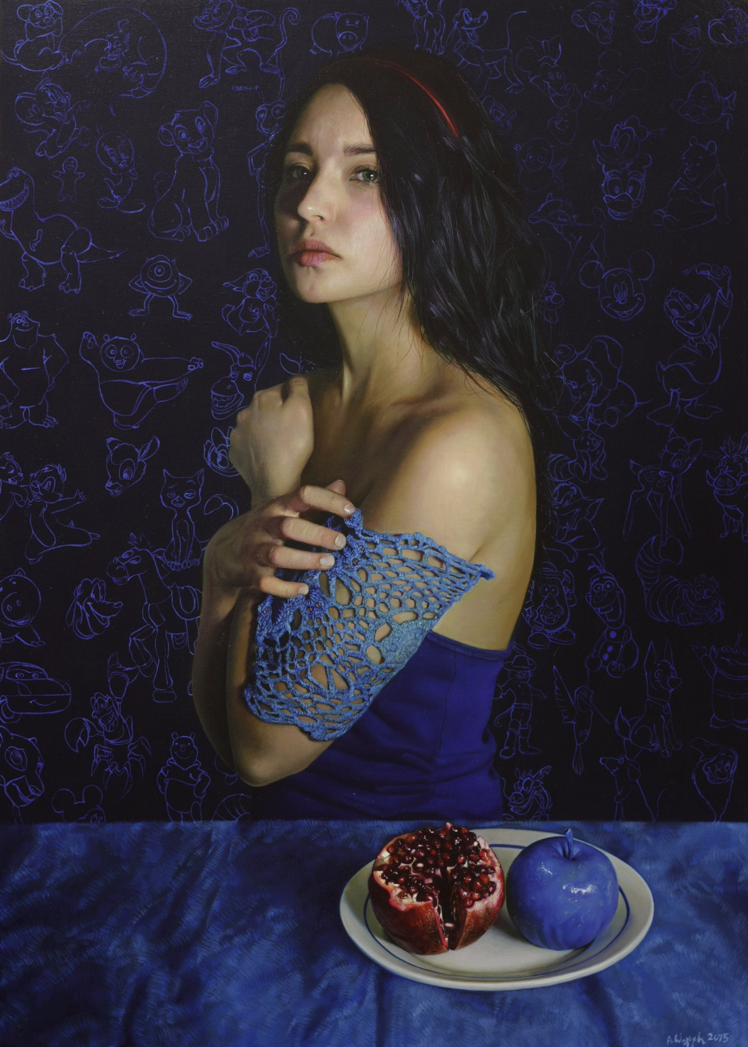 Anna Wypych  |  Blue  |  Oil on icon panel  |  27 ½ x 20 inches or 70 x 50 cm
